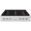 imageZLINE 36 in Paramount Gas Rangetop with 6 Brass Burners and Porcelain Cooktop in Stainless Steel SRTBR36