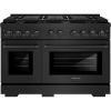 imageZLINE 48 in 67 cu ft Paramount Double Oven Gas Range with 8 Burner Cooktop in Black Stainless Steel SGRB48