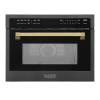 imageZLINE Autograph Edition 24 16 cu ft Builtin Convection Microwave Oven in Black Stainless Steel and Gold Accents