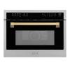 imageZLINE Autograph Edition 24 16 cu ft Builtin Convection Microwave Oven in Stainless Steel and Champagne Bronze Accents