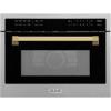 imageZLINE Autograph Edition 24 in 16 cu ft Builtin Convection Microwave Oven in Satin Stainless Steel with Polished Gold Accents MWOZ24SSG