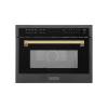 imageZLINE Autograph Edition 30 16 cu ft Builtin Convection Microwave Oven in Black Stainless Steel and Champagne Bronze Accents