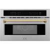 imageZLINE Autograph Edition 30 16 cu ft Builtin Convection Microwave Oven in Stainless Steel and Gold Accents