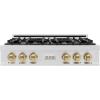 imageZLINE Autograph Edition 36 in Classic Gas Rangetop with 6 Burners and Porcelain Cooktop in Stainless Steel with Champagne Bronze Accents RTZ36CB