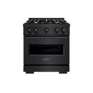 imageZLINE 30 in 42 cu ft Classic Dual Fuel Range with 4 Burner Gas Cooktop and Electric Convection Oven in Black Stainless Steel CDRB30