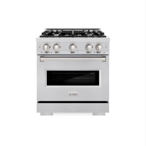 imageZLINE 30 in 42 cu ft Classic Dual Fuel Range with 4 Burner Gas Cooktop and Electric Convection Oven in Stainless Steel CDR30