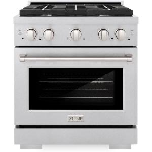 imageZLINE 30 in 42 cu ft Paramount Gas Range with 4 Burner Cooktop and Convection Gas Oven in Satin Stainless Steel SGRS30