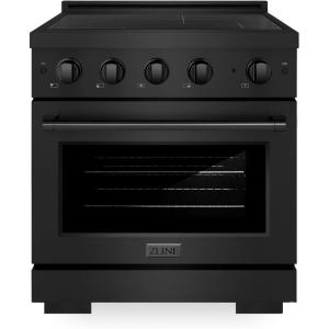 imageZLINE 30 in 42 cu ft Paramount Induction Range with 4 Element Cooktop and Electric Convection Oven in Black Stainless Steel SINRB30