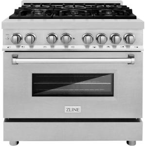 imageZLINE 36 in 46 cu ft Legacy Dual Fuel Range with 6 Burner Gas Cooktop and Electric Convection Oven in Stainless Steel with Satin Stainless Steel Door RASN36