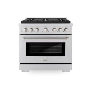 imageZLINE 36 in 52 cu ft Paramount Gas Range with 6 Burner Cooktop and Convection Gas Oven in Stainless Steel SGR36