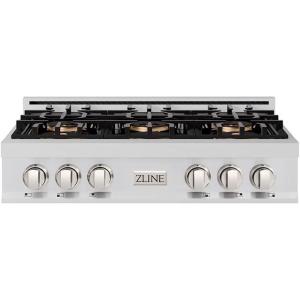 imageZLINE 36 in Classic Gas Rangetop with 6 Burner DuoPro Cooktop in Stainless Steel PCRT36