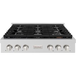 imageZLINE 36 in Paramount Gas Rangetop with 6 Burners and Porcelain Cooktop in Stainless Steel SRT36