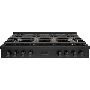 imageZLINE 48 in Paramount Gas Rangetop with 8 Burner DuoPro Cooktop in Black Stainless Steel PSRTB48