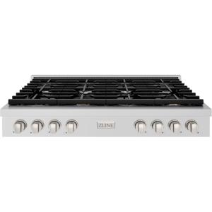imageZLINE 48 in Paramount Gas Rangetop with 8 Burners and Porcelain Cooktop in Stainless Steel SRT48