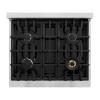 imageZLINE 30 in 42 cu ft Classic Dual Fuel Range with 4 Burner Gas Cooktop and Electric Convection Oven in Satin Stainless Steel CDRS30
