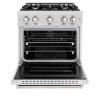 imageZLINE 30 in 42 cu ft Classic Dual Fuel Range with 4 Burner Gas Cooktop and Electric Convection Oven in Satin Stainless Steel CDRS30