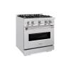 imageZLINE 30 in 42 cu ft Classic Dual Fuel Range with 4 Burner Gas Cooktop and Electric Convection Oven in Satin Stainless Steel CDRS30