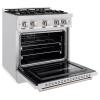 imageZLINE 30 in 42 cu ft Classic Dual Fuel Range with 4 Burner Gas Cooktop and Electric Convection Oven in Satin Stainless Steel CDRS30