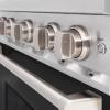 imageZLINE 30 in 42 cu ft Classic Dual Fuel Range with 4 Burner Gas Cooktop and Electric Convection Oven in Satin Stainless Steel with Black Matte Door CDRSBLM30