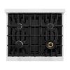 imageZLINE 30 in 42 cu ft Classic Dual Fuel Range with 4 Burner Gas Cooktop and Electric Convection Oven in Satin Stainless Steel with Black Matte Door CDRSBLM30