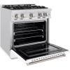 imageZLINE 30 in 42 cu ft Classic Dual Fuel Range with 4 Burner Gas Cooktop and Electric Convection Oven in Satin Stainless Steel with White Matte Door CDRSWM30