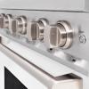 imageZLINE 30 in 42 cu ft Classic Dual Fuel Range with 4 Burner Gas Cooktop and Electric Convection Oven in Satin Stainless Steel with White Matte Door CDRSWM30