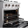 imageZLINE 30 in 42 cu ft Classic Dual Fuel Range with 4 Burner Gas Cooktop and Electric Convection Oven in Stainless Steel with Black Matte Door CDRBLM30