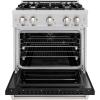 imageZLINE 30 in 42 cu ft Classic Dual Fuel Range with 4 Burner Gas Cooktop and Electric Convection Oven in Stainless Steel with Black Matte Door CDRBLM30