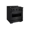 imageZLINE 30 in 42 cu ft Classic Dual Fuel Range with Gas Cooktop and Electric Convection Oven in Black Stainless Steel with 4 Brass Burners CDRBBR30