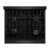 imageZLINE 30 in 42 cu ft Classic Dual Fuel Range with Gas Cooktop and Electric Convection Oven in Black Stainless Steel with 4 Brass Burners CDRBBR30