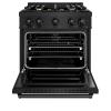 imageZLINE 30 in 42 cu ft Classic Dual Fuel Range with Gas Cooktop and Electric Convection Oven in Black Stainless Steel with 4 Brass Burners CDRBBR30