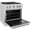 imageZLINE 30 in 42 cu ft Classic Dual Fuel Range with Gas Cooktop and Electric Convection Oven in Satin Stainless Steel with 4 Brass Burners CDRSBR30