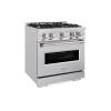imageZLINE 30 in 42 cu ft Classic Dual Fuel Range with Gas Cooktop and Electric Convection Oven in Stainless Steel with 4 Brass Burners CDRBR30