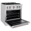 imageZLINE 30 in 42 cu ft Classic Dual Fuel Range with Gas Cooktop and Electric Convection Oven in Stainless Steel with 4 Brass Burners CDRBR30