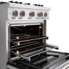 imageZLINE 30 in 42 cu ft Classic Dual Fuel Range with Gas Cooktop and Electric Convection Oven in Stainless Steel with 4 Brass Burners CDRBR30