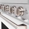 imageZLINE 30 in 42 cu ft Classic Gas Range with 4 Burner Cooktop and Convection Gas Oven in Satin Stainless Steel with White Matte Door CGRSWM30
