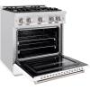 imageZLINE 30 in 42 cu ft Classic Gas Range with 4 Burner Cooktop and Convection Gas Oven in Satin Stainless Steel with White Matte Door CGRSWM30