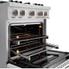 imageZLINE 30 in 42 cu ft Classic Gas Range with 4 Burner Cooktop and Convection Gas Oven in Satin Stainless Steel with White Matte Door CGRSWM30