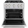 imageZLINE 30 in 42 cu ft Classic Gas Range with 4 Burner Cooktop and Convection Gas Oven in Stainless Steel CGR30