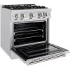 imageZLINE 30 in 42 cu ft Classic Gas Range with 4 Burner Cooktop and Convection Gas Oven in Stainless Steel CGR30