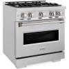 imageZLINE 30 in 42 cu ft Classic Gas Range with 4 Burner Cooktop and Convection Gas Oven in Stainless Steel CGR30