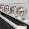 imageZLINE 30 in 42 cu ft Classic Gas Range with 4 Burner Cooktop and Convection Gas Oven in Stainless Steel with Black Matte Door CGRBLM30