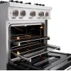 imageZLINE 30 in 42 cu ft Classic Gas Range with 4 Burner Cooktop and Convection Gas Oven in Stainless Steel with Black Matte Door CGRBLM30
