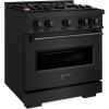 imageZLINE 30 in 42 cu ft Classic Gas Range with Convection Gas Oven in Black Stainless Steel with 4 Brass Burners CGRBBR30