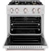 imageZLINE 30 in 42 cu ft Classic Gas Range with Convection Gas Oven in Satin Stainless Steel with 4 Brass Burners CGRSBR30