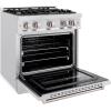 imageZLINE 30 in 42 cu ft Classic Gas Range with Convection Gas Oven in Satin Stainless Steel with 4 Brass Burners CGRSBR30