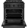 imageZLINE 30 in 42 cu ft Paramount Dual Fuel Range with 4 Burner DuoPro Cooktop and Electric Convection Oven in Black Satin Stainless Steel PSDRBS30