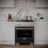 imageZLINE 30 in 42 cu ft Paramount Dual Fuel Range with 4 Burner DuoPro Cooktop and Electric Convection Oven with Black Matte Door PSDRBLM30