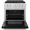 imageZLINE 30 in 42 cu ft Paramount Dual Fuel Range with 4 Burner DuoPro Cooktop and Electric Convection Oven with Black Matte Door PSDRBLM30