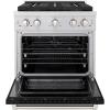 imageZLINE 30 in 42 cu ft Paramount Gas Range with 4 Burner DuoPro Cooktop and Convection Gas Oven with Black Matte Door PSGRBLM30